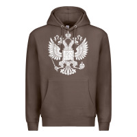 Coffee russian double headed eagle for a russia fan gift t shirt Premium Hoodie - PixelFlow
