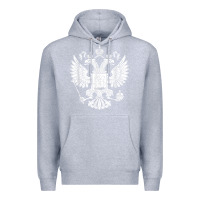 Heather Grey russian double headed eagle for a russia fan gift t shirt Premium Hoodie - PixelFlow