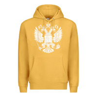 Mustard russian double headed eagle for a russia fan gift t shirt Premium Hoodie - PixelFlow