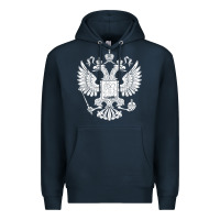 Navy russian double headed eagle for a russia fan gift t shirt Premium Hoodie - PixelFlow