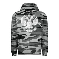 Slate Camo russian double headed eagle for a russia fan gift t shirt Premium Hoodie - PixelFlow