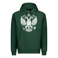 Sports Green russian double headed eagle for a russia fan gift t shirt Premium Hoodie - PixelFlow