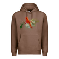 Chestnut wild red cardinal bird long sleeve Premium Hoodie - PixelFlow