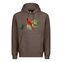 Coffee wild red cardinal bird long sleeve Premium Hoodie - PixelFlow