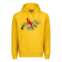 Lemon wild red cardinal bird long sleeve Premium Hoodie - PixelFlow
