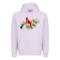 Lilac wild red cardinal bird long sleeve Premium Hoodie - PixelFlow