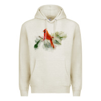 Oatmeal Heather wild red cardinal bird long sleeve Premium Hoodie - PixelFlow