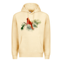 Pina Colada wild red cardinal bird long sleeve Premium Hoodie - PixelFlow