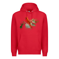 Red wild red cardinal bird long sleeve Premium Hoodie - PixelFlow