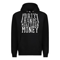 Black dirty hands make clean money t shirt wrench mechanic gift Premium Hoodie - PixelFlow