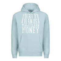 Blue Mist dirty hands make clean money t shirt wrench mechanic gift Premium Hoodie - PixelFlow