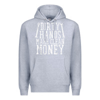 Heather Grey dirty hands make clean money t shirt wrench mechanic gift Premium Hoodie - PixelFlow