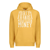 Mustard dirty hands make clean money t shirt wrench mechanic gift Premium Hoodie - PixelFlow