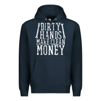 Navy dirty hands make clean money t shirt wrench mechanic gift Premium Hoodie - PixelFlow