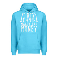 Ocean Blue dirty hands make clean money t shirt wrench mechanic gift Premium Hoodie - PixelFlow