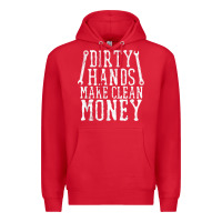 Red dirty hands make clean money t shirt wrench mechanic gift Premium Hoodie - PixelFlow