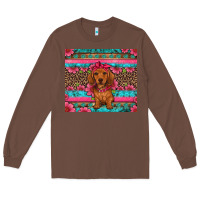 Chestnut dachshund puppy floral Long Sleeve Tee - Artiststas
