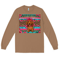 Toasted Coconut dachshund puppy floral Long Sleeve Tee - Artiststas