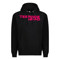 Black Teenage Head Print (Pink) Plain Premium Hoodie - PixelFlow