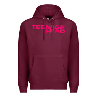 Burgundy Teenage Head Print (Pink) Plain Premium Hoodie - PixelFlow
