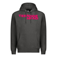 Charcoal Heather Teenage Head Print (Pink) Plain Premium Hoodie - PixelFlow