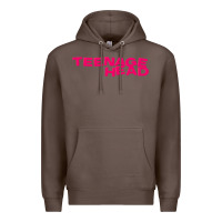 Coffee Teenage Head Print (Pink) Plain Premium Hoodie - PixelFlow
