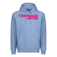 Colony Blue Teenage Head Print (Pink) Plain Premium Hoodie - PixelFlow
