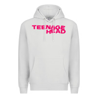 Dove Grey Teenage Head Print (Pink) Plain Premium Hoodie - PixelFlow