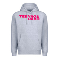 Heather Grey Teenage Head Print (Pink) Plain Premium Hoodie - PixelFlow