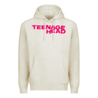 Oatmeal Heather Teenage Head Print (Pink) Plain Premium Hoodie - PixelFlow