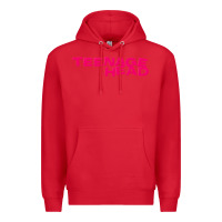 Red Teenage Head Print (Pink) Plain Premium Hoodie - PixelFlow