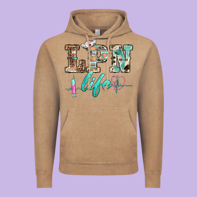 Western Nurse Lpn  Life Vintage Hoodie Designed By Barkaloodesign