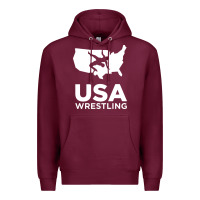 Burgundy usa power united states Premium Hoodie - PixelFlow