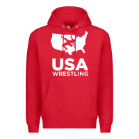 Red usa power united states Premium Hoodie - PixelFlow