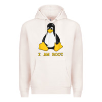 Pale Pink Linux Mascot Tux the Penguin I Am Root TShirt Men Women Kids Premium Hoodie - PixelFlow