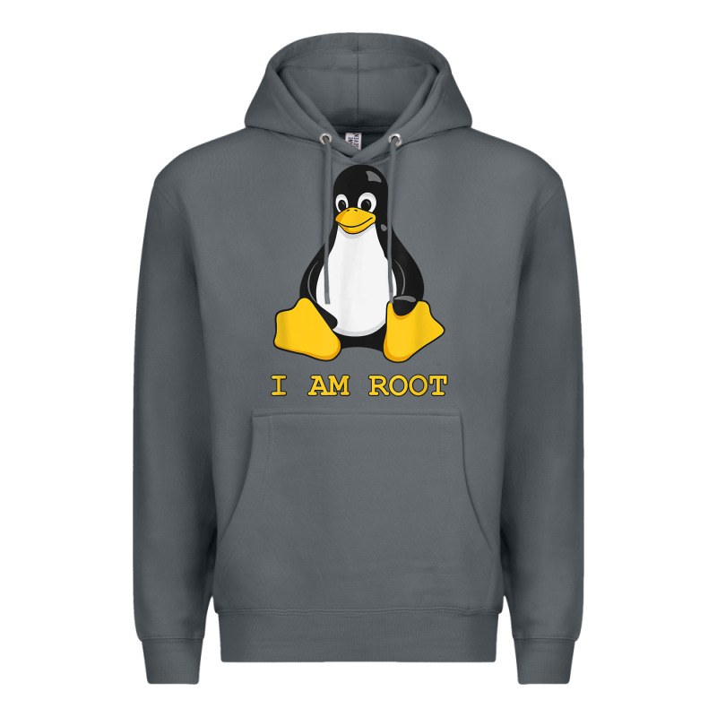 Linux Mascot Tux The Penguin I Am Root Tshirt Men Women Kids Premium Hoodie by PixelFlow | Teevron