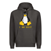 Smoke Linux Mascot Tux the Penguin I Am Root TShirt Men Women Kids Premium Hoodie - PixelFlow