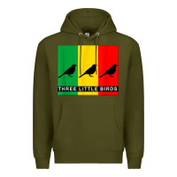 Army Green THREE LITTLE BIRDS Premium Hoodie - PixelFlow