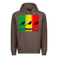 Coffee THREE LITTLE BIRDS Premium Hoodie - PixelFlow