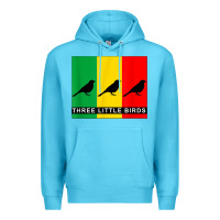 Ocean Blue THREE LITTLE BIRDS Premium Hoodie - PixelFlow