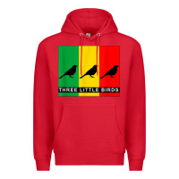 Red THREE LITTLE BIRDS Premium Hoodie - PixelFlow