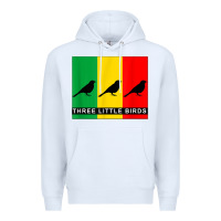 White THREE LITTLE BIRDS Premium Hoodie - PixelFlow