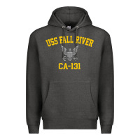 Charcoal Heather uss fall river ca 131 Premium Hoodie - PixelFlow