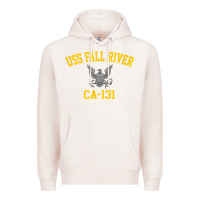 Pale Pink uss fall river ca 131 Premium Hoodie - PixelFlow