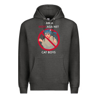 Charcoal Heather i am a mom against cat boys Premium Hoodie - PixelFlow