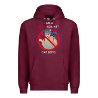 Burgundy i am a mom against cat boys Premium Hoodie - PixelFlow