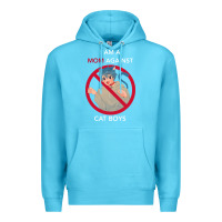 Ocean Blue i am a mom against cat boys Premium Hoodie - PixelFlow
