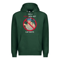 Sports Green i am a mom against cat boys Premium Hoodie - PixelFlow