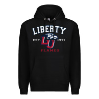 Black liberty university flames football lynchburg virginia sparky the eagle Premium Hoodie - PixelFlow