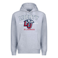 Heather Grey liberty university flames football lynchburg virginia sparky the eagle Premium Hoodie - PixelFlow